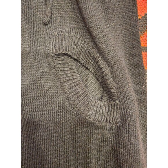 NEW Vintage Ci Sono Black Hooded Longline Sweater Coat Women's L Zip Closure - Picture 7 of 16